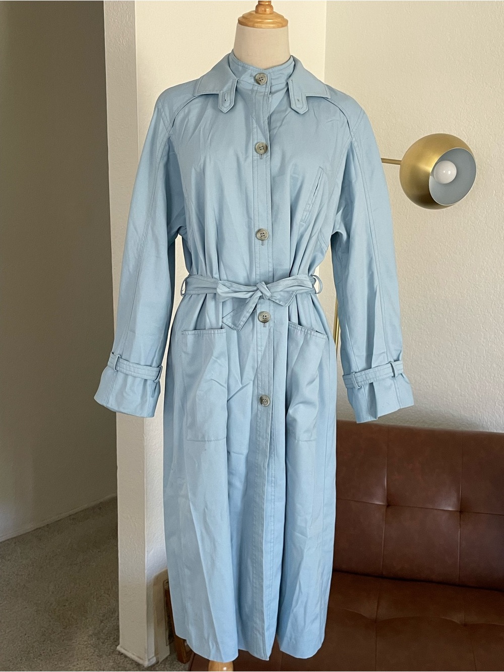 Vintage Classic Preppy Buttoned Belted Trench Coat